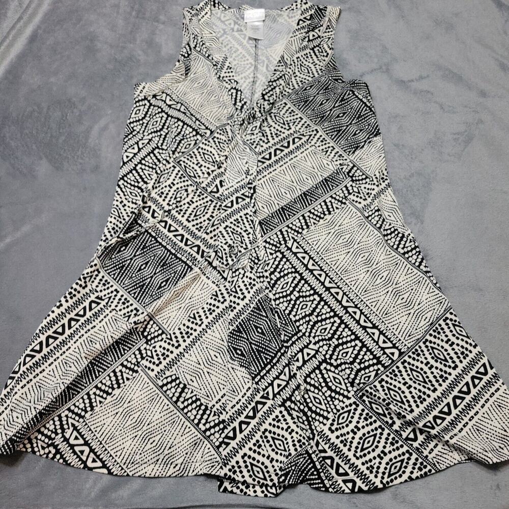 Dotti Dress Womens Small Black Grey Mini Sleeveless Comfort Stretch Ruffle Slip